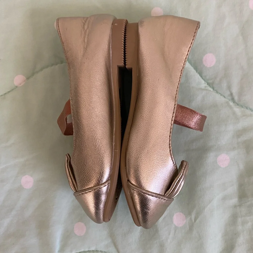 Toddler Baby Cat & Jack Girls Gold Bun Dress Shoes Size 5